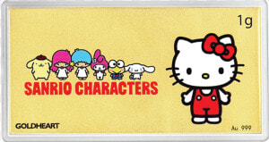 Gold Numis Sanrio Hello Kitty 2019 1 Gram Foil   Hello Kitty Pattern Draw  HD Png Download