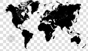 World Map Png File   World Map Black And Grey  Transparent Png