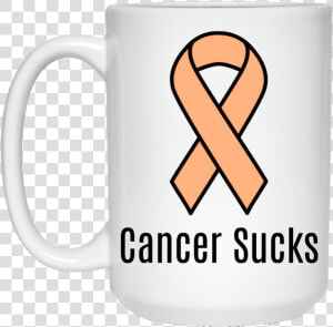 Cancer Sucks Peach Ribbon Uterine Cancer Awareness   Breast Cancer Ribbon White  HD Png Download