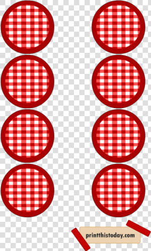 Red And White Jar Lid Labels   Jar  HD Png Download