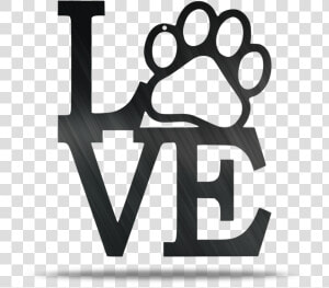 Paw Love Metal Wall Sign   Love Sign With Dog Paw  HD Png Download