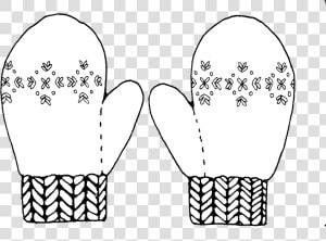 Mittens Discover Clipart To Bookmark Imagegator Transparent   Mittens Clipart Black And White  HD Png Download