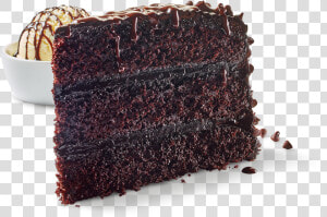 Slice Double Chocolate Fudge Cake  HD Png Download