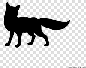 Clipart Fox Silhouette   Black And White Fox Clip Art  HD Png Download