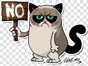 No Cat Mammal Small To Medium Sized Cats Cat Like Mammal   Grumpy Cat Cartoon Png  Transparent Png