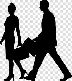 Compliment  Couple  Silhouette  Flattering  Catcalling    Silhouette Walking Business Man  HD Png Download