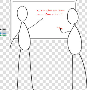 A Sketch Shows Two People Working At A Whiteboard   Illustration  HD Png Download