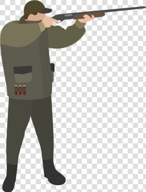 Hunter Vector Gun Cartoon   Hunter With Gun Cartoon  HD Png Download