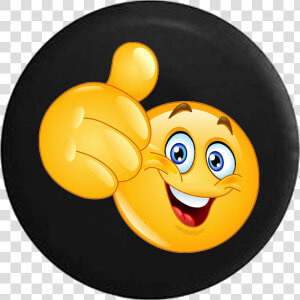 Smiling Thumbs Up Emoji Text Jeep Camper Spare Tire   Thumbs Up Emoji  HD Png Download