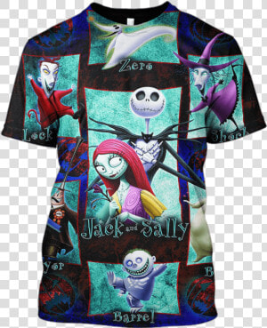 3d Jack And Sally Nightmare Before Christmas Hoodie   Nightmare Before Christmas Movie Characters  HD Png Download