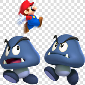 2 Cave Goombas  amp  Mini Mario   Super Mario Böser Pilz  HD Png Download