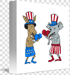 Clip Art Democrat Donkey Republican Elephant  HD Png Download