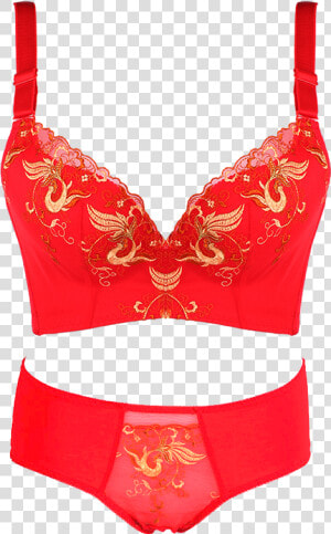 Love Temptation Natal Year Underwear Set Female Red   Lingerie Top  HD Png Download