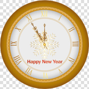 Happy New Year Clock Gold Clip Art Image   Happy New Year Clock Clipart  HD Png Download