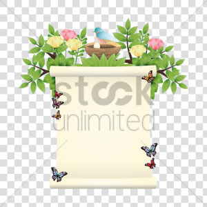 Spring Season Border Clipart Floral Design   Birds Spring Border  HD Png Download