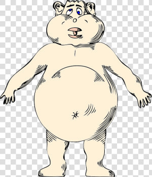 Obesity   Skinny Body Fat Belly Cartoon  HD Png Download