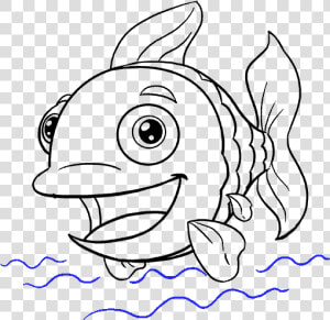 Books Drawing Cartoon   Easy Drawing Cartoon Fish  HD Png Download