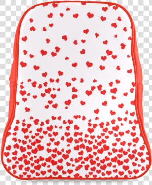 Red Falling Hearts On Pink School Backpack large   Portable Network Graphics  HD Png Download