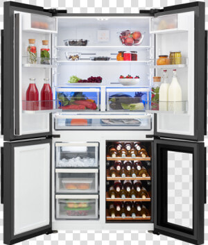 Leisure Fridgefreezer Lm16251wz Darksteel Frontopen  HD Png Download