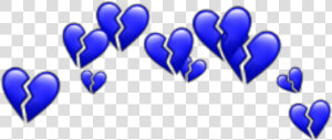  blue  heart  hearts  heartcrown  crown  heartbroken   Broken Heart Sad Faces  HD Png Download