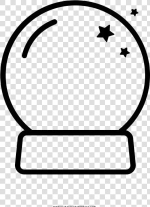 Crystal Ball Coloring Page   Crystal Ball Clipart Black And White  HD Png Download