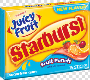 Starburst Fruit Punch Slim Pack   Juicy Fruit New Gum  HD Png Download