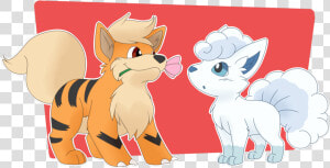 Arcanine And Alolan Ninetales  HD Png Download