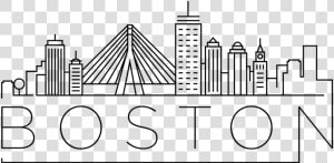 Transparent Boston Clip Art Black And White   Transparent Boston Skyline Outline  HD Png Download