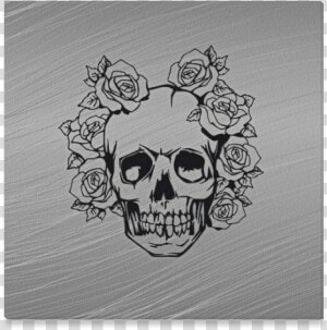 Skull With Roses Canvas Print 16 X16   Disegni Facili Da Disegnare  HD Png Download