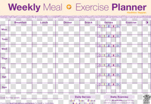 Clip Art Weekly Exercise Templates At   Weekly Food And Exercise Planner Template  HD Png Download