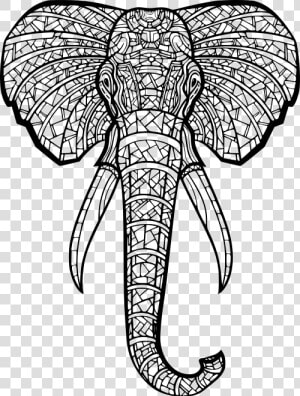 Elephant Mandala   Dessin Tete D Elephant  HD Png Download