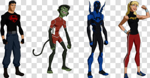 Superboy  Beast Boy  Blue Beetle And Wonder Girl     Young Justice Superboy Season 2  HD Png Download