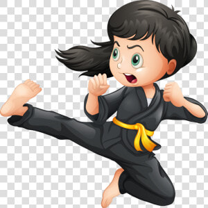 Karate Clipart Brave Child   Cartoon Karate Kid  HD Png Download