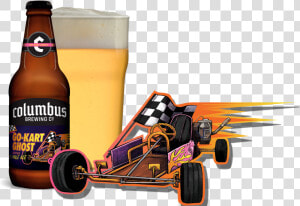 Cbc Go Kart Ghost Bottle  Glass  And Go Kart   Guinness  HD Png Download