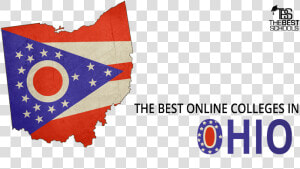 Hero Image For The Best Online Colleges In Ohio   Ohio With Ohio Flag Inside  HD Png Download