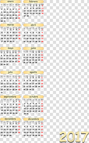 Calendarios Png 2017  Transparent Png