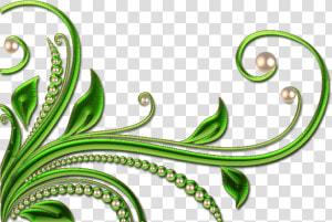 Leaves And Pearls Png By Melissa   Design Border Green Background  Transparent Png