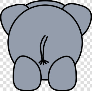 Cartoon Elephant From Behind   Elephant Front And Back  HD Png Download