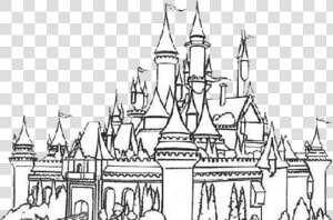 Unique Walt Disney Castle Drawing Search Result   Disneyland Castle Black And White  HD Png Download