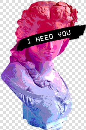 Vaporwave Greek Statue Aesthetic  HD Png Download