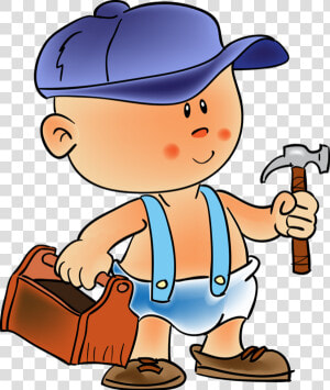 Pin Individual People Clipart   Child With Hammer Cartoon  HD Png Download