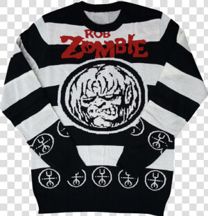 Zombie Face Striped Sweater   White Zombie Let Sleeping Corpses  HD Png Download