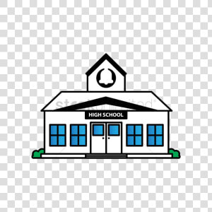 High School Free Building Vector Graphic Transparent   University Building Clipart  HD Png Download