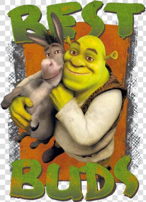 Shrek Buds Juniors T Shirt   Shrek And His Donkey  HD Png Download