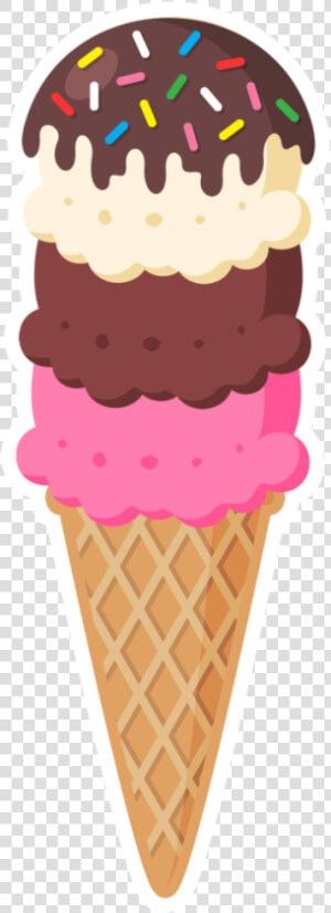 3 Scoop Cone   Ice Cream 3 Scoop Clipart  HD Png Download