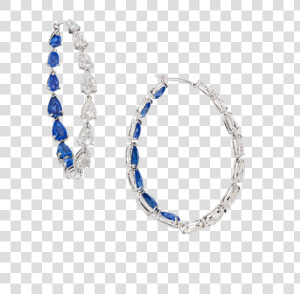 Blue Sapphire Hoop Earrings 3025847 Pes   Earrings  HD Png Download