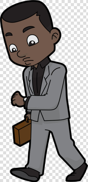 Vector Transparent File Cartoon Black Checking   Black Businessman Cartoon Character  HD Png Download