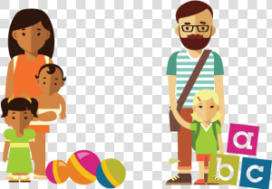 Cartoon Single Parent Families  HD Png Download