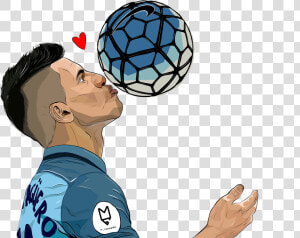 Here Are Some Fabulous Football Illustrations Featuring   Aguero Caricature  HD Png Download