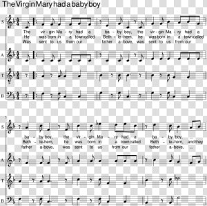 Virgin Mary Had A Baby Boy Sheet Music  HD Png Download